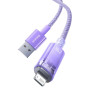 USB Кабель Baseus Explorer Smart Temperature Control USB to Lightning 2.4A 1m, Purple