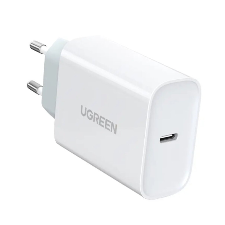 Мережевий зарядний пристрій UGREEN CD127 Type-C PD30W Wall Charger EU, White