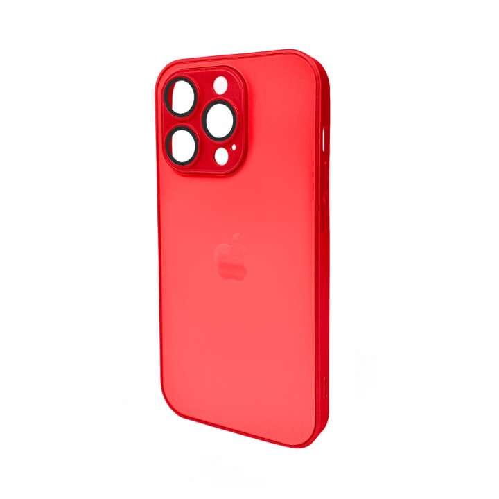 Чехол AG Glass Matt Frame Color для iPhone 14 Pro, Red