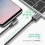 Кабель UGREEN US284 UGR-70255 Right Angle USB to Type-C 3m, Gray