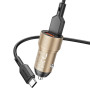 Автомобільний зарядний пристрій BOROFONE BZ19 Wisdom 2USB 12W cable Type-C, Gold