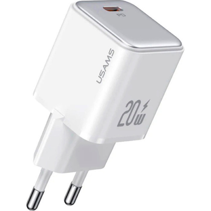 Сетевое зарядное устройство Usams US-CC183 PD20W / QC3.0 1.67A, White