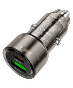 Автомобильное зарядное устройство HOCO Z52 Spacious USB / Type-C, Black