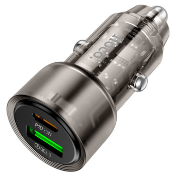 Автомобильное зарядное устройство HOCO Z52 Spacious PD38W (1C1A) car charger Transparent, Black