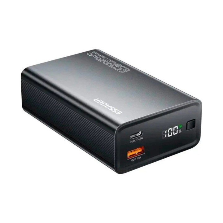 Внешний аккумулятор ESSAGER EDY65-LD01-Z USB+Type-C 20000 mAh 65W, Black