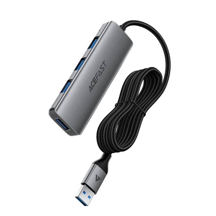 USB Хаб ACEFAST J17 4in1 USB 3.0, Metal Gray
