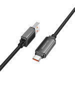 Data-кабель BOROFONE BU53 Meteor Type-C 5А 1,2m, Black