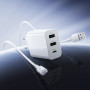 Сетевое зарядное устройство BOROFONE BA105A с кабелем USB-A to MicroUSB, White