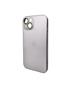 Чехол AG Glass Matt Frame Color для iPhone 14, Titanium Grey