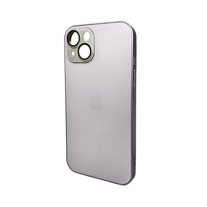 Чехол AG Glass Matt Frame Color для iPhone 14, Titanium Grey