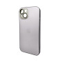 Чехол AG Glass Matt Frame Color для iPhone 14, Titanium Grey