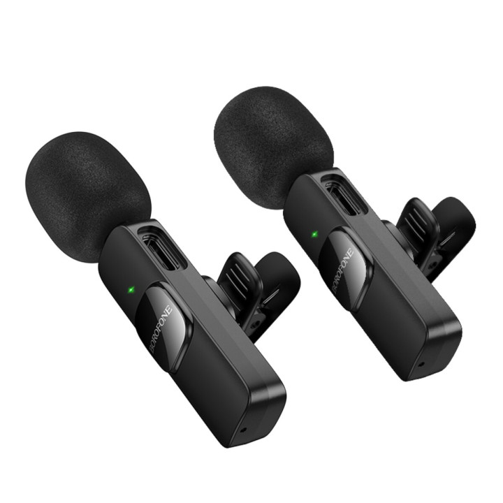 Мікрофон-петличка BOROFONE BFK15 Lightning / Type-C, Black