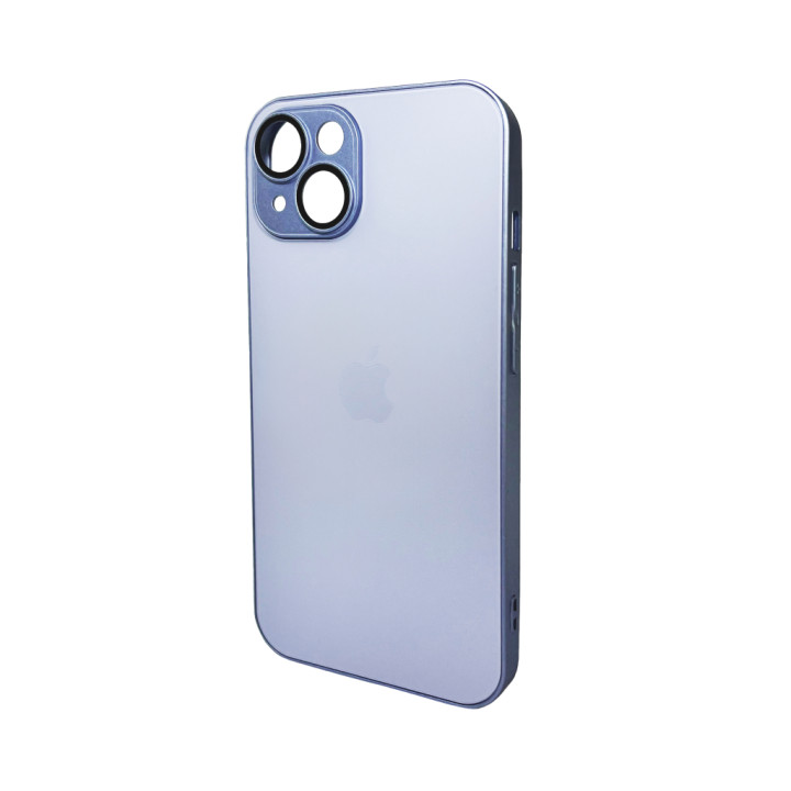 Чехол AG Glass Matt Frame Color для iPhone 15, Sierra Blue