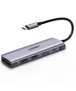 Hub UGREEN CM195 Type-C to 2 Ports USB3.0-A Hub + HDMI + TF / SD with PD Power Supply, Space Gray