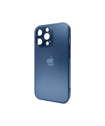 Чехол AG Glass Matt Frame Color для iPhone 13 Pro, Navy Blue