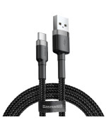 Data-Кабель Baseus Cafule CATKLF-CG1 USB to Type-C 3A 2m, Gray-Black