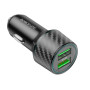 Автомобільний зарядний пристрій BOROFONE BZ21A Brilliant 36W dual port QC3.0, Black