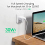 Мережевий зарядний пристрій UGREEN CD127 Type-C PD30W Wall Charger EU, White