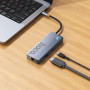 USB Hub HOCO HB51 Wow 6-in-1 multi-function converter HDTV / RJ45 / Type-C / USB3.0, Deep Space Gray