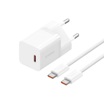 Сетевое зарядное устройство Baseus P10110902213-00 PD30W / QC3.0 3A Cable Type-C to Type, White