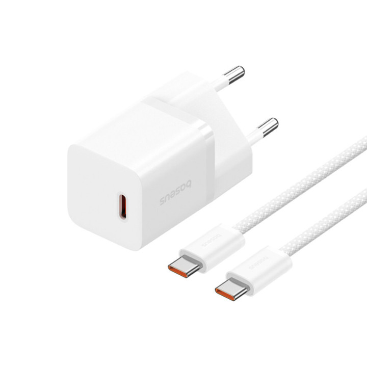Сетевое зарядное устройство Baseus P10110902213-00 PD30W / QC3.0 3A Cable Type-C to Type, White