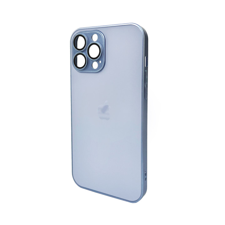 Чехол AG Glass Matt Frame Color для iPhone 13 Pro Max, Sierra Blue