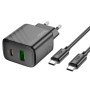 Сетевое зарядное устройство HOCO CS23A Type-C PD30W/USBQC3.0 кабель Type-C to Type-C 1m, Black