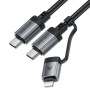 Data - Кабель ACEFAST C20-01 Type-C to Type-C / Lightning 1.2 м, Black