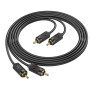 Аудіо-кабель HOCO UPA29 RCA to RCA 1.5m, Black