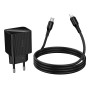 Мережевий зарядний пристрій HOCO CS82A з кабелем Type-C to Lightning, Black