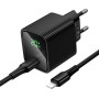 Мережевий зарядний пристрій HOCO CS82A з кабелем Type-C to Lightning, Black