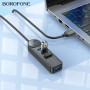 USB Хаб Borofone DH5 Erudite 4-in-1 adapter USB3.0*4 1.2M, Black