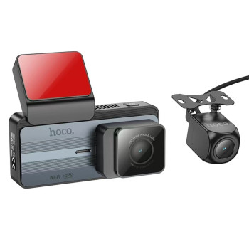 Автомобильный видеорегистратор HOCO DV12 driving recorder 2K display GPS, Silvery Gray