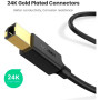 Кабель для принтера UGREEN US135 USB 2.0 AM to BM Print Cable 2m, Black