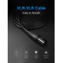 Аудіокабель UGREEN AV130 Cannon XLR Male to Female Microphone 3m, Black