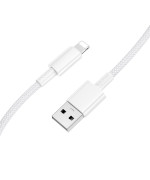 Data - кабель BOROFONE BX117 USB-A to Lightning, White