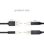 Data-Кабель UGREEN US210 USB 3.0 to BM Print Cable 2m, Black