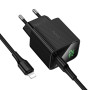 Мережевий зарядний пристрій HOCO CS82A з кабелем Type-C to Lightning, Black