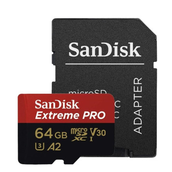 Карта пам'яті microSDXC SanDisk UHS-1 U3 Extreme Pro A2 64Gb class 10