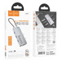USB Hub HOCO HB51 Wow 6-in-1 multi-function converter HDTV / RJ45 / Type-C / USB3.0, Deep Space Gray