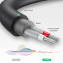 Аудіокабель UGREEN AV109 UGR-10547 3.5mm Male to 2RCA Female 25 cm, Gray