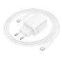 Мережевий зарядний пристрій BOROFONE BN29 Fuente PD30W / QC3.0 Cable Type-C to Type-C, White
