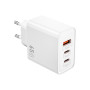 Сетевое зарядное устройство WIWU Essen GaN Wi-G005 USB QC3.0 / Type-C PD65W, White