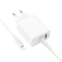 Сетевое зарядное устройство BOROFONE BA106A с кабелем USB-C to Lightning, White
