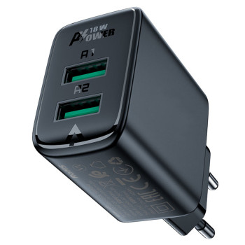 Сетевое зарядное устройство для ACEFAST A33 USB QC18W, Black
