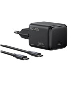 Мережевий зарядний пристрій UGREEN X517 з кабелем Type-C to Type-C, Black