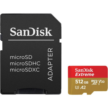 Карта пам'яті microSDXC SanDisk Extreme A2 UHS-1 U3 512Gb class 10