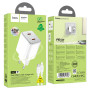 Сетевое зарядное устройство HOCO N42 Elogiado dual-port PD45W cable Type-C to Lightning, White