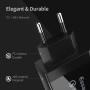 Сетевое зарядное устройство Essager Fangbo 3U PD30W / QC3.0 2.4A Charging Head, Black