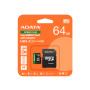 Карта памяти microSDXC A-DATA SPEED PLUS 64Gb Class 10 с адаптером SD, Black
